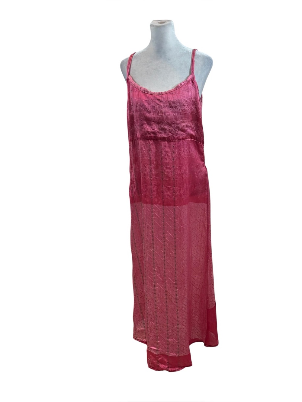 Vintage Culture Shop Pink Sleeveless Maxi Dress Size Large